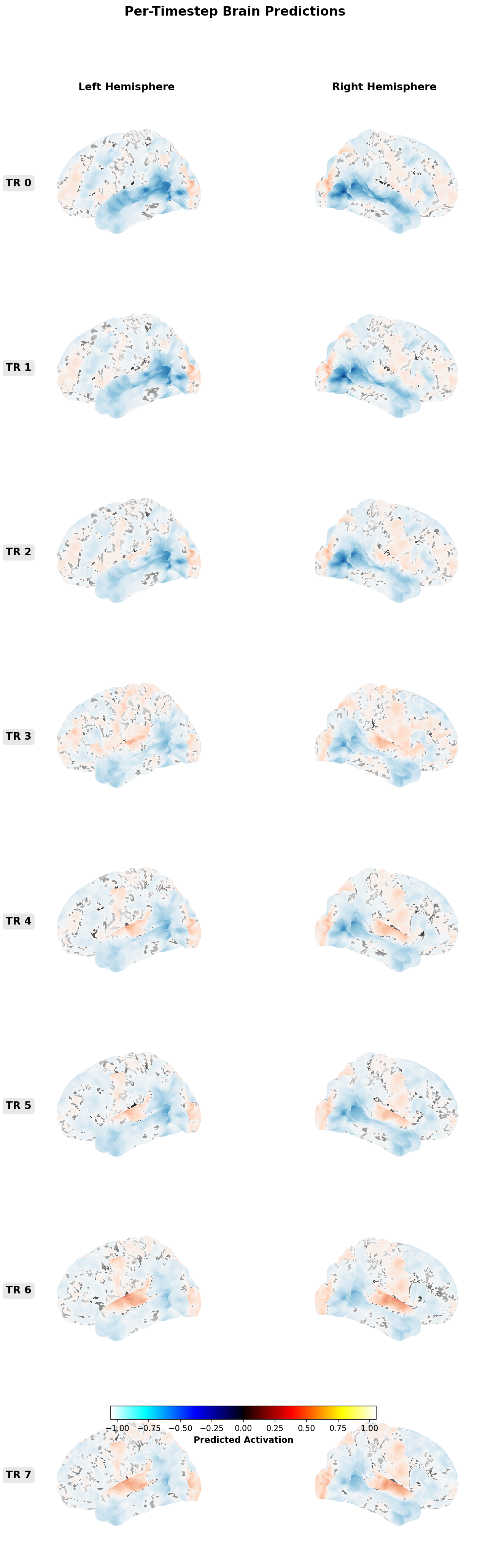 Per-timestep brain activation montage